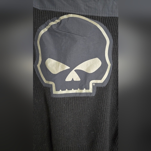 Men's Willie G Skull Sweater - Black BeautyPart Number: 96191-24VM size large - Picture 4 of 8